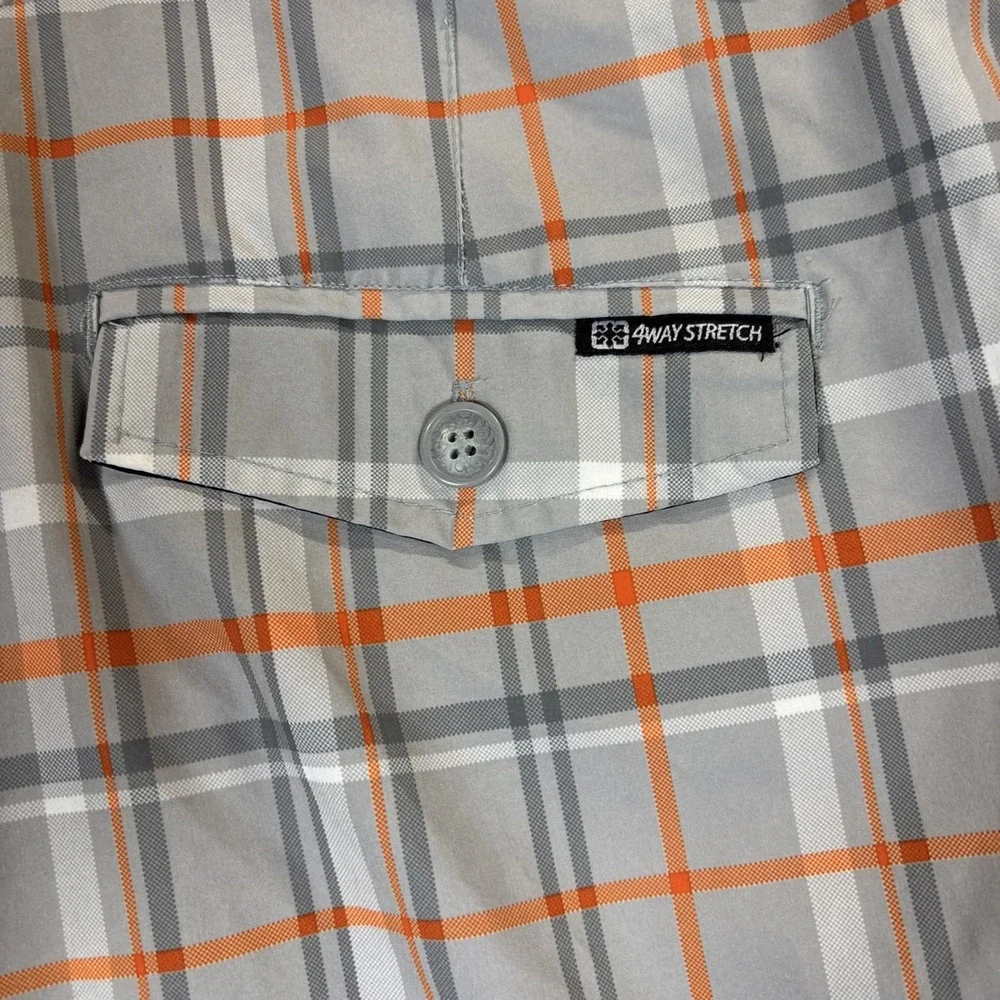 MEN'S OP flex 4 Way Stretch OP‎ Flex Ocean Pacific Shorts size 28 Gray Plaid